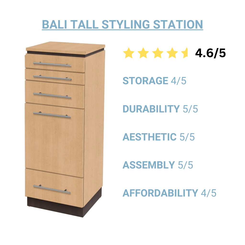 Bali Tall
Free Standing Styling Station, rated 4.6 out of 5 stars.