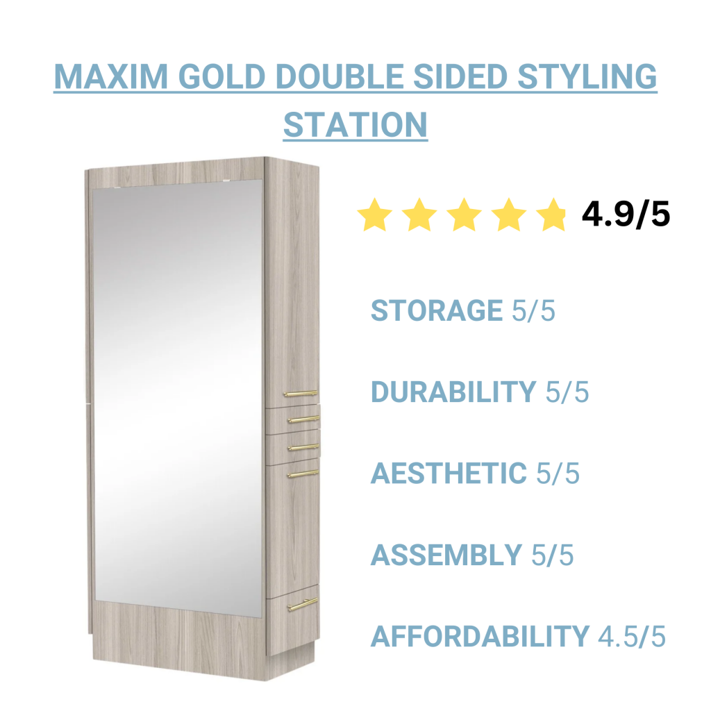 Maxim Gold Double-Sided Styling Station, rated 4.9 out of 5 stars.