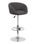 Contemporary Curved Vinyl Adjustable Stool With Chrome Base-image1