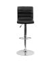 Contemporary Horizontal Vinyl Adjustable Stool with Chrome Base-image4