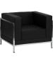 Contemporary Leather Chair with Encasing Frame-image1