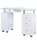 J&A Glass Top Manicure Table w/ Draft Fan-image1