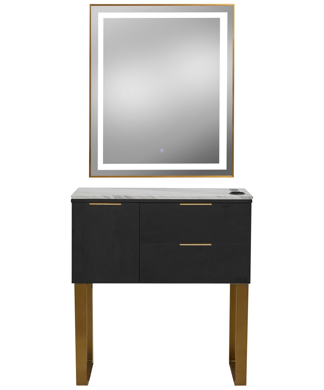 Pibbs 6002 Capri Styling Station w/ Legs & LED Mirror