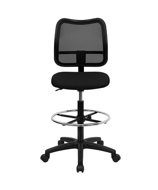 Mid-Back Mesh Stool with Black Fabric Seat