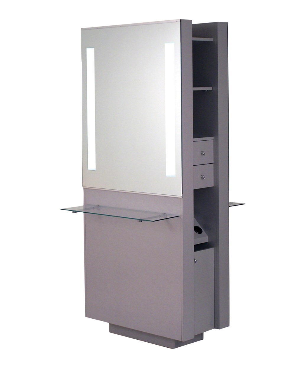 Belvedere OP292-HPL Opal Double Styling Station w/ Shelf