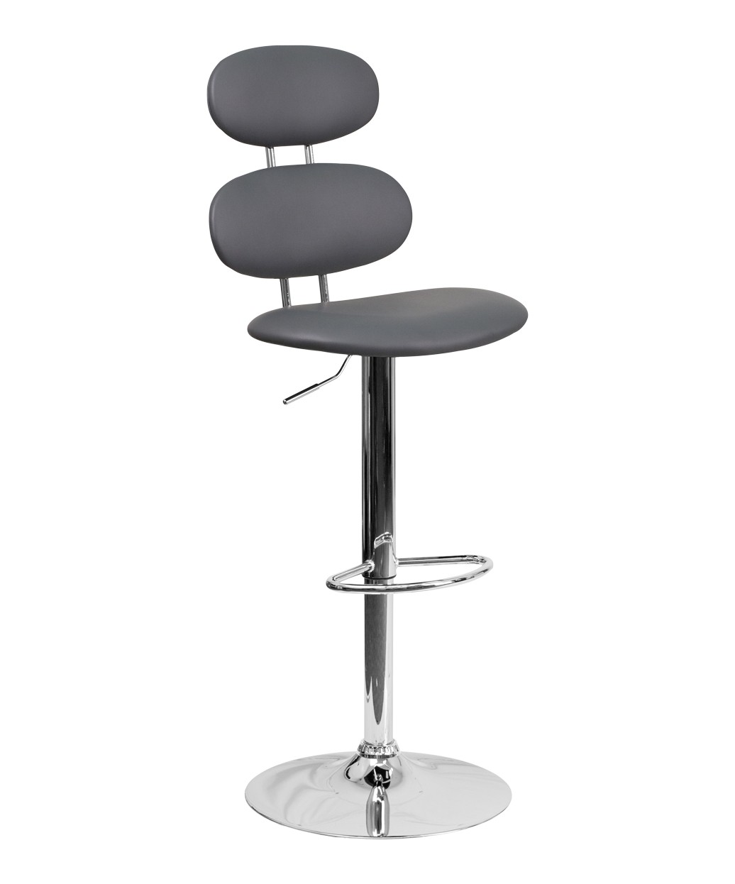 black base adjustable bar stool on Contemporary Cubix Adjustable Height Barstool With Chrome Base
