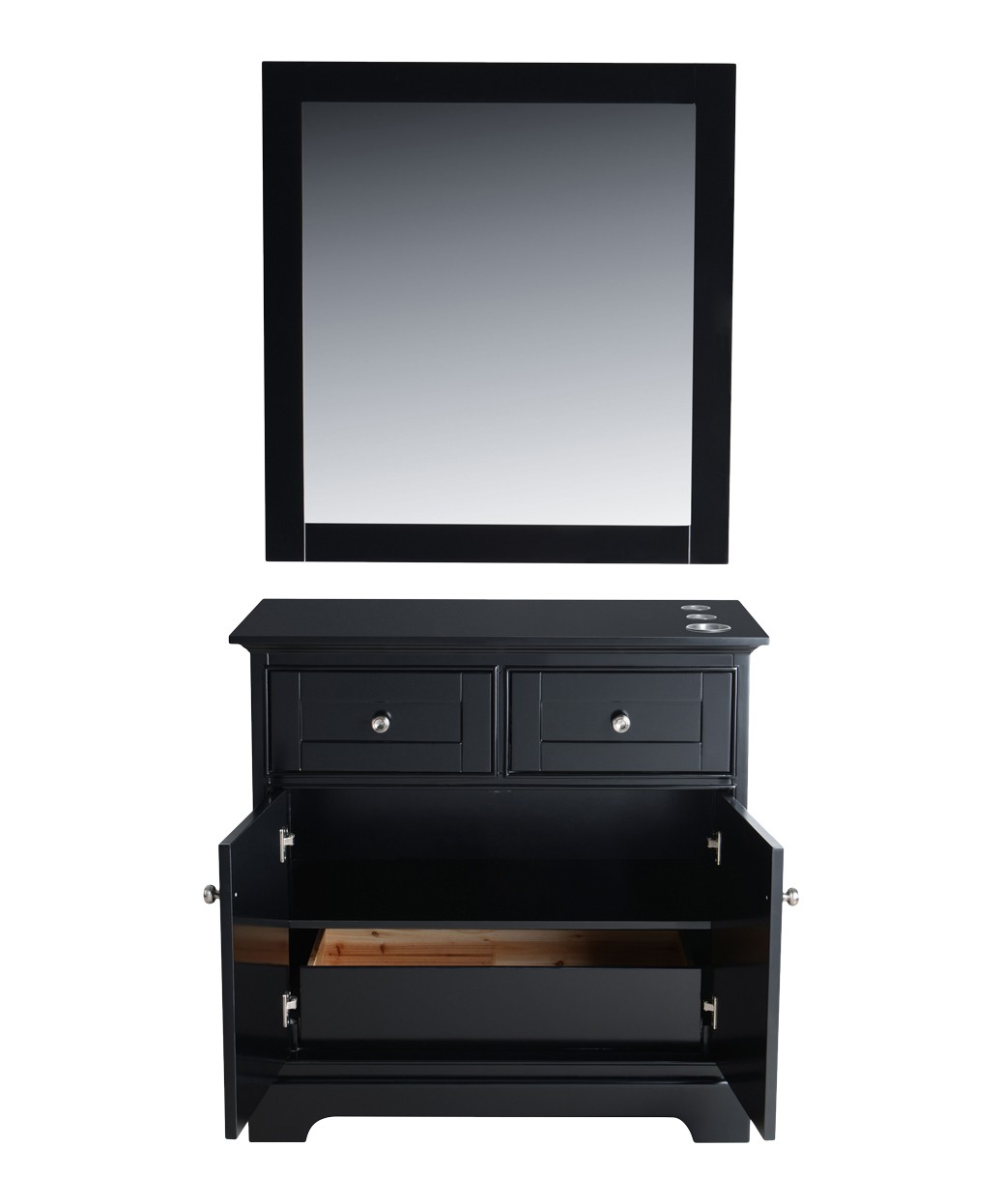 Hudson 36" Black Vanity Styling Station & Mirror