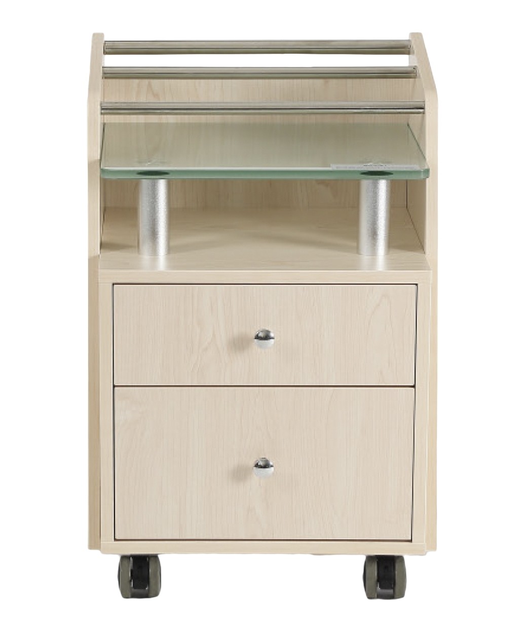 J&A Glass Top Pedicure Cart