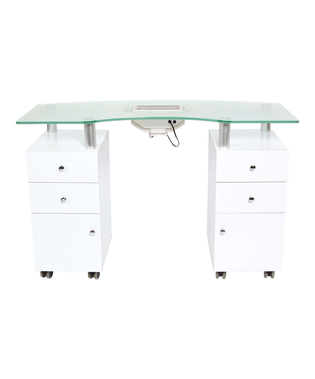 J&A Manicure Nail Table with Vent & Glass Top by BuyRite