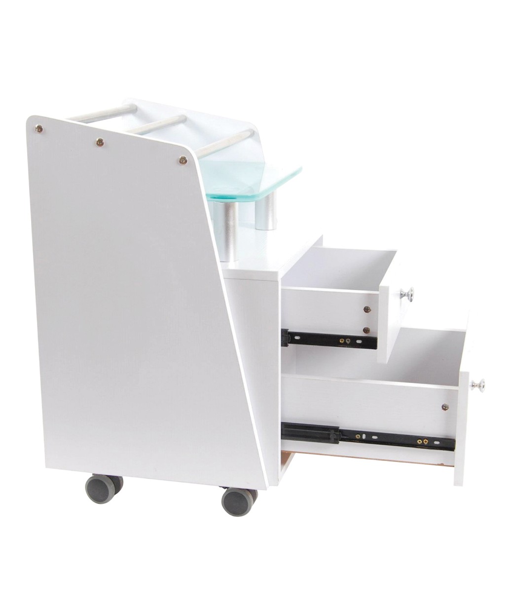 J&A Glass Top Pedicure Cart