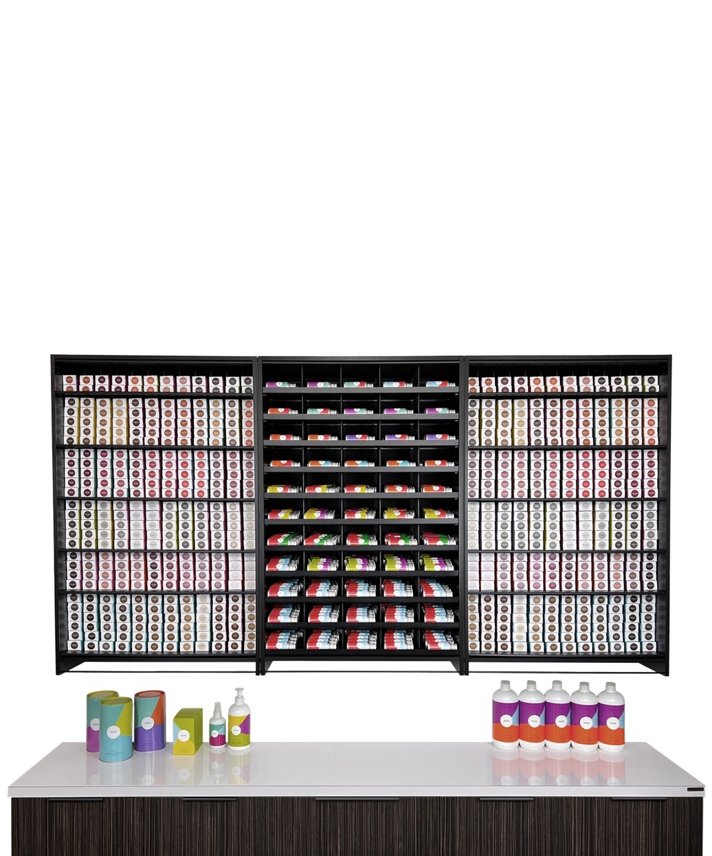 Dyerector ModRack Hair Color Organizer with Customizable Layout for Salon Color Bar Area