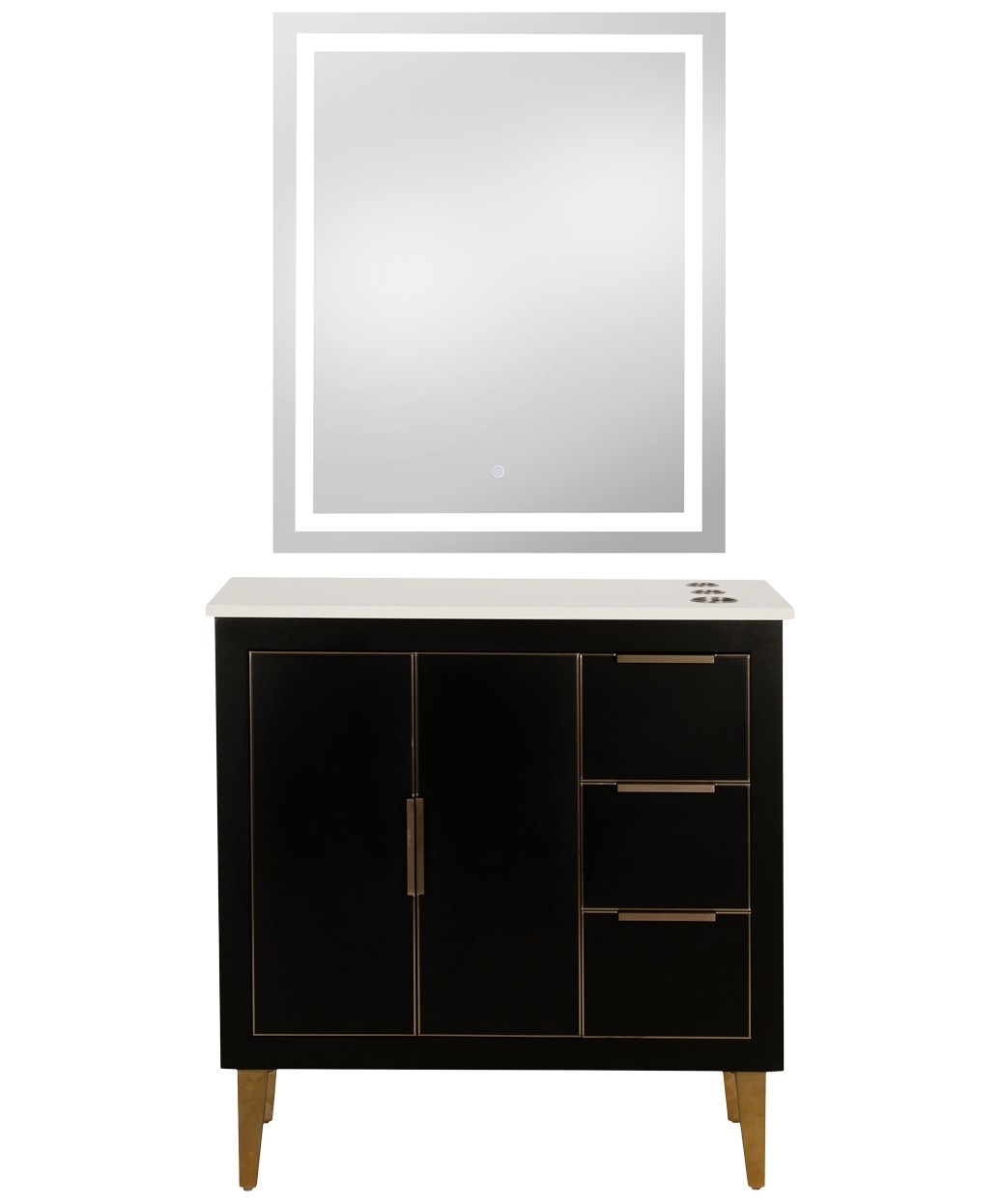 9550 Gold LED Mirror - 30" x 36" 