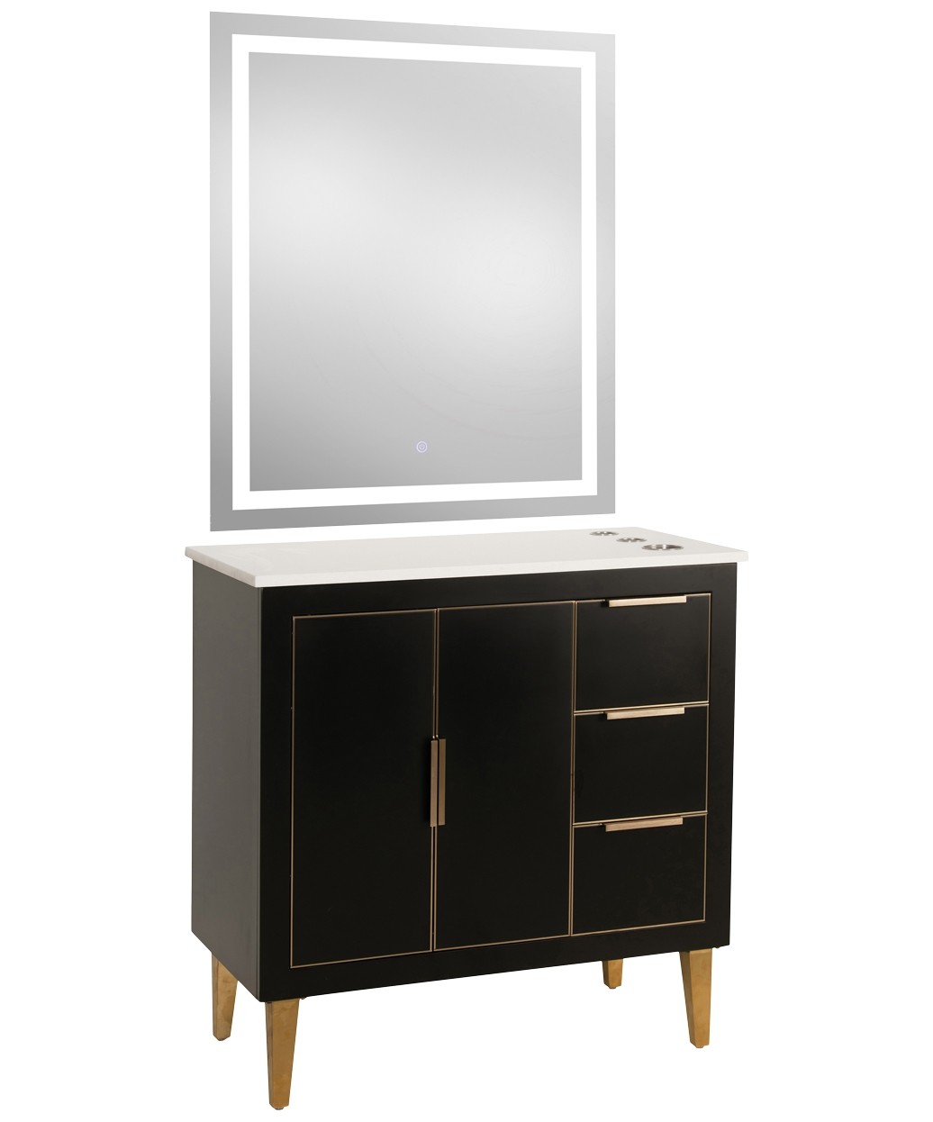 9550 Gold LED Mirror - 30" x 36" 