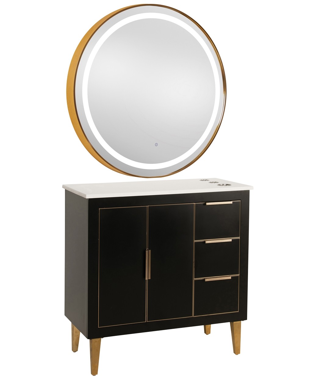 9550 Gold LED Mirror - 30" x 36" 