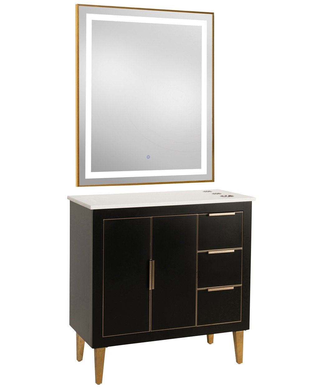 9550 Gold LED Mirror - 30" x 36" 