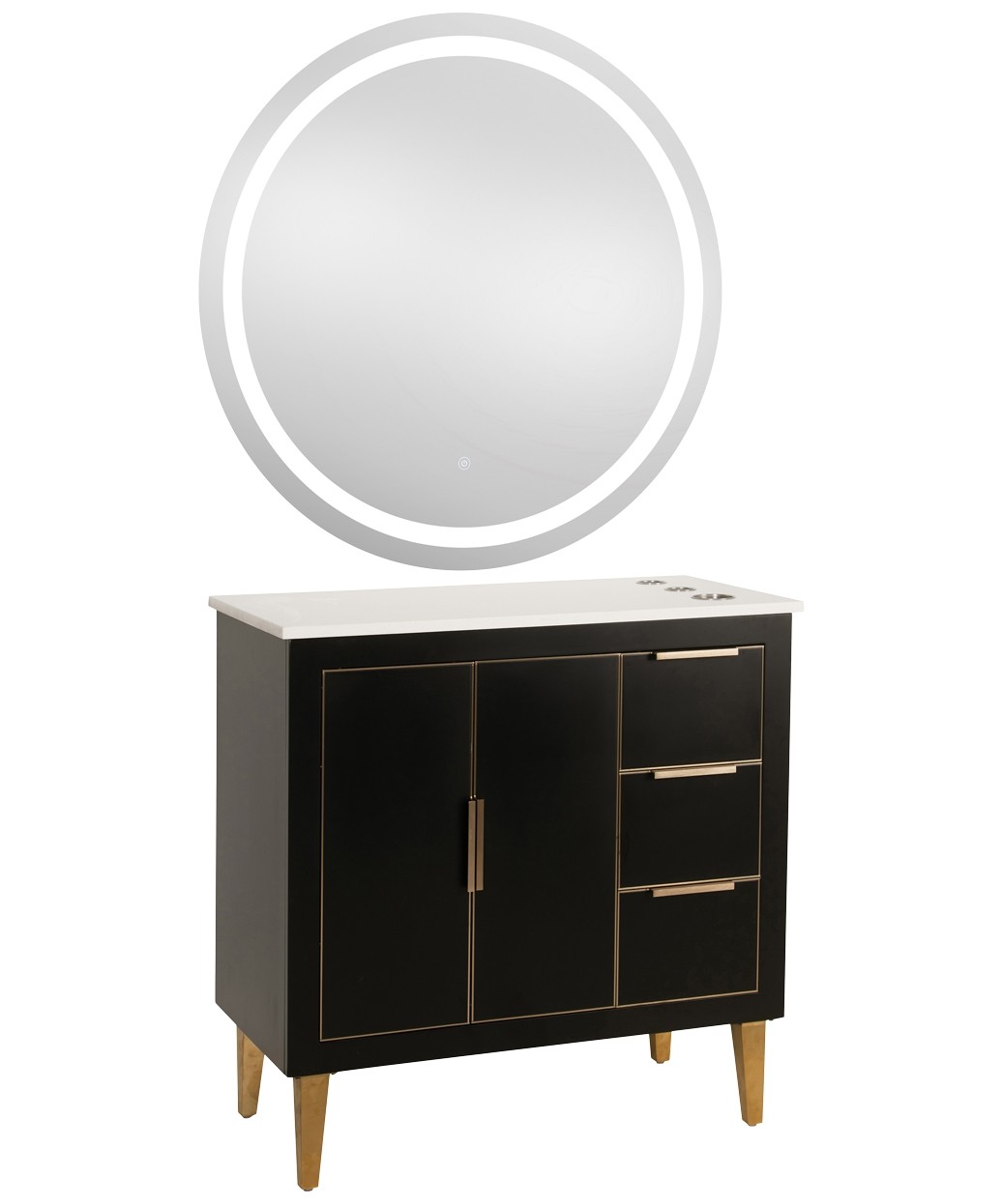 9550 Gold LED Mirror - 30" x 36" 