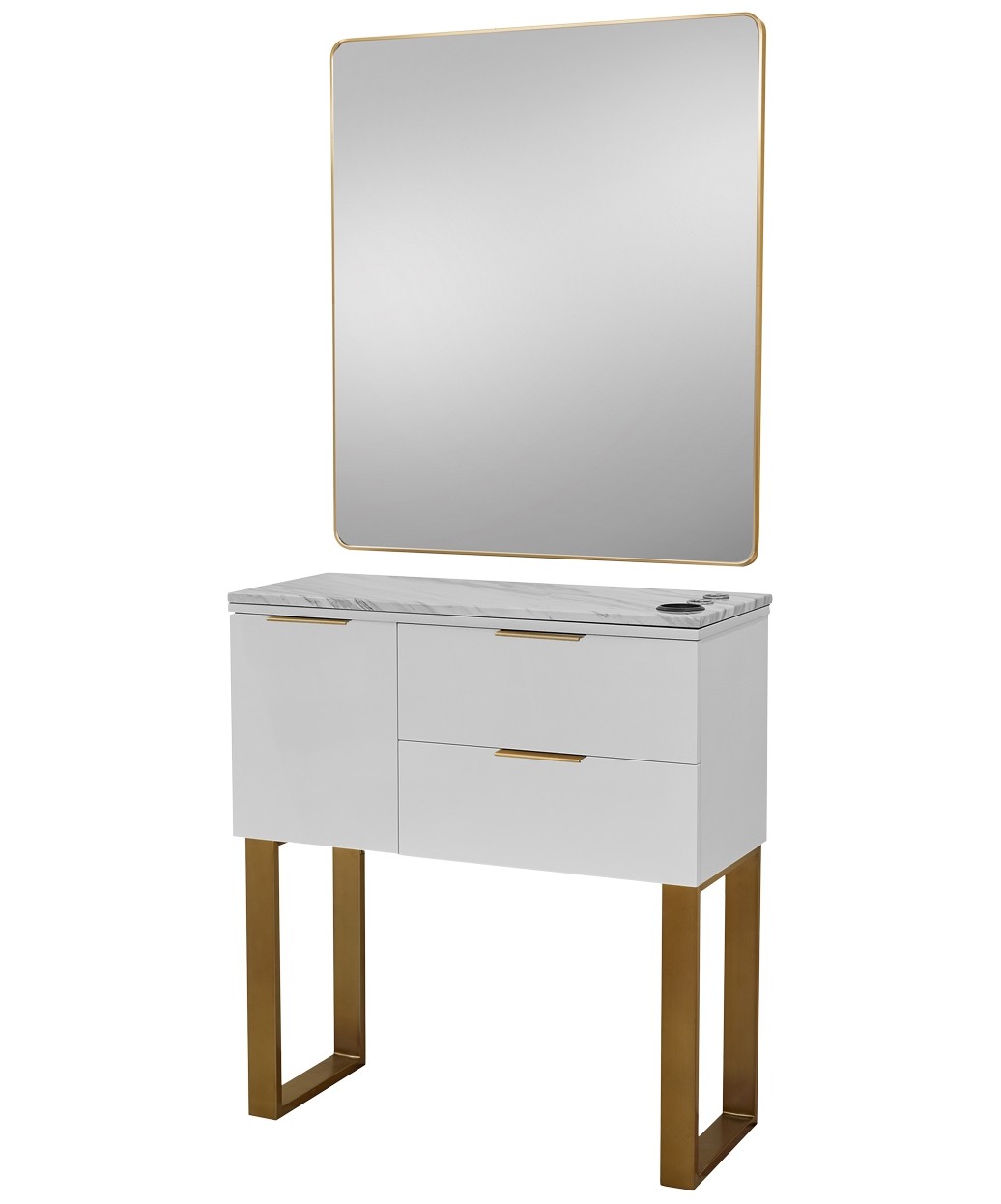 Pibbs 6002 Capri Styling Station w/ Legs & Standard Mirror