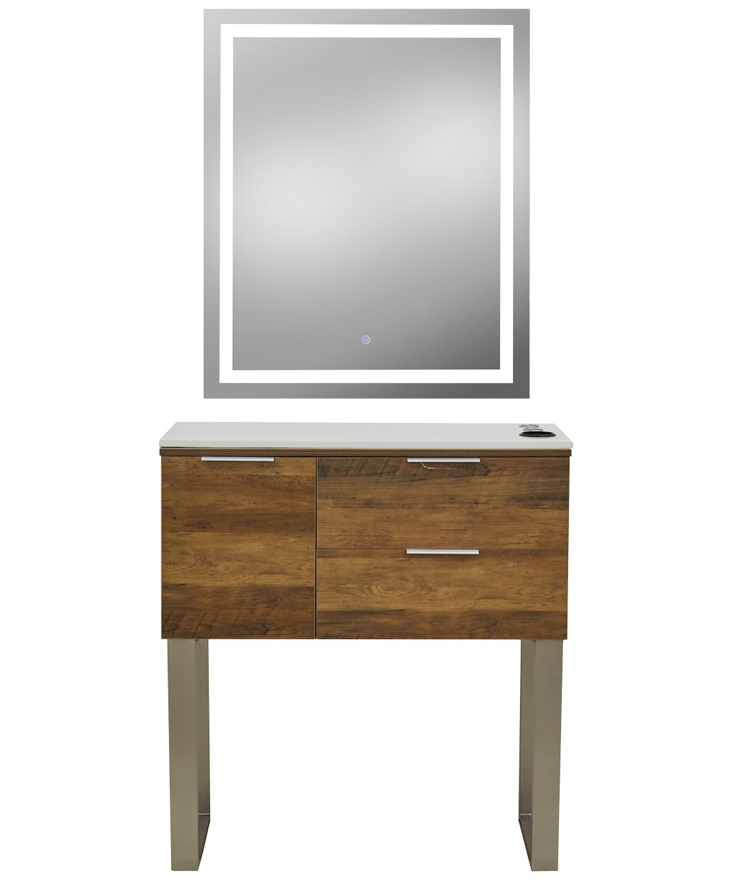 Pibbs 6002 Capri Styling Station w/ Legs & LED Mirror