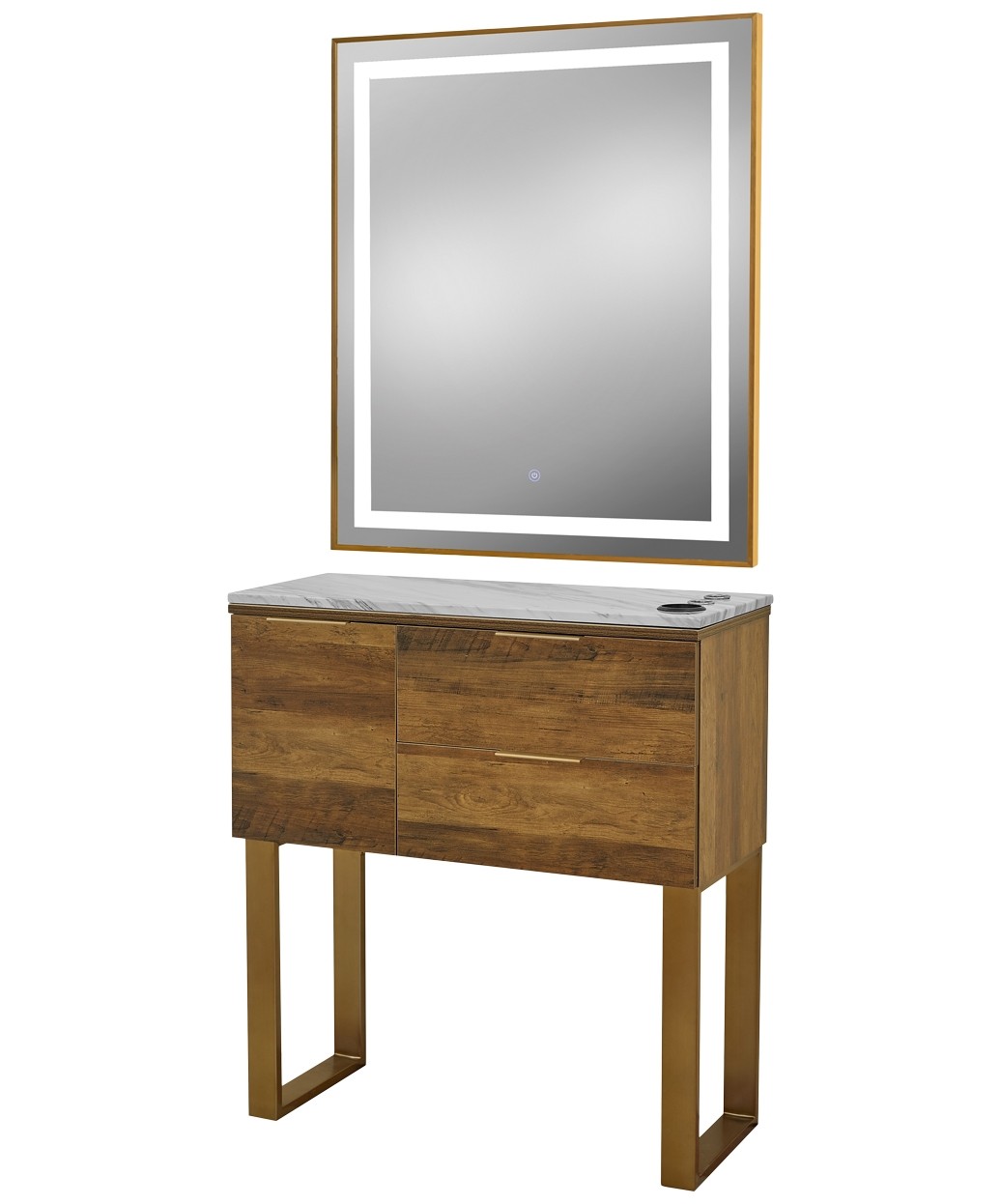 Pibbs 6002 Capri Styling Station w/ Legs & LED Mirror