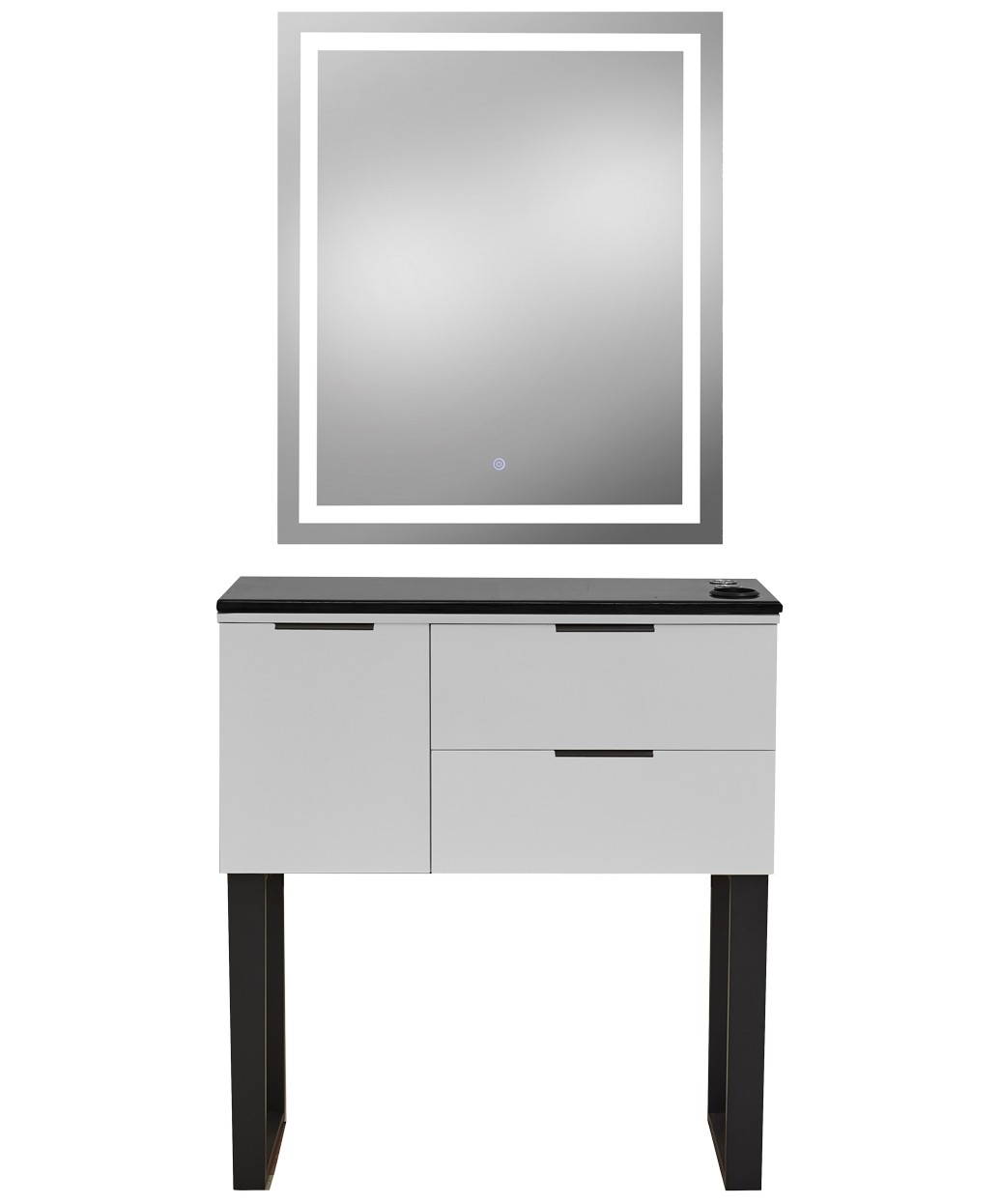 Pibbs 6002 Capri Styling Station w/ Legs & LED Mirror