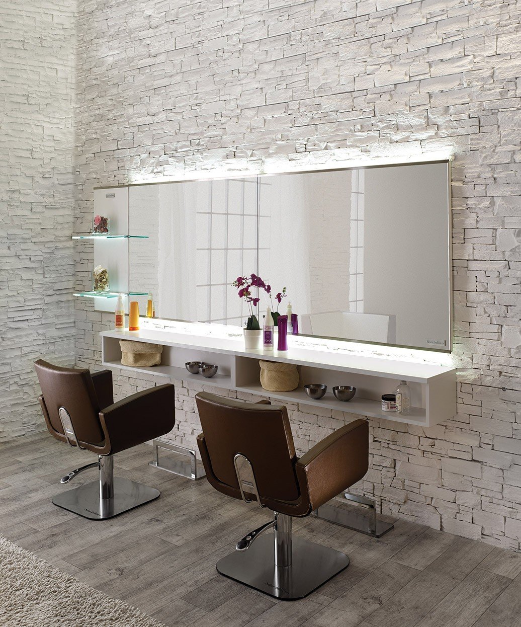 Salon Ambience Horizon Mirror Styling Station w/ Storage