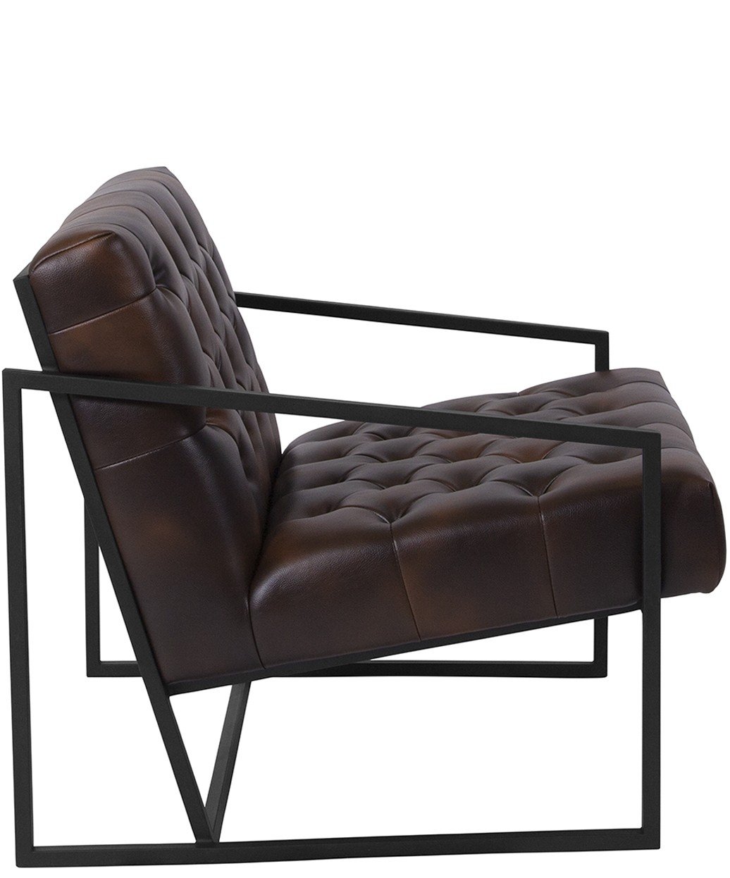 Keane Tufted Leather Chair w/ Metal Frame