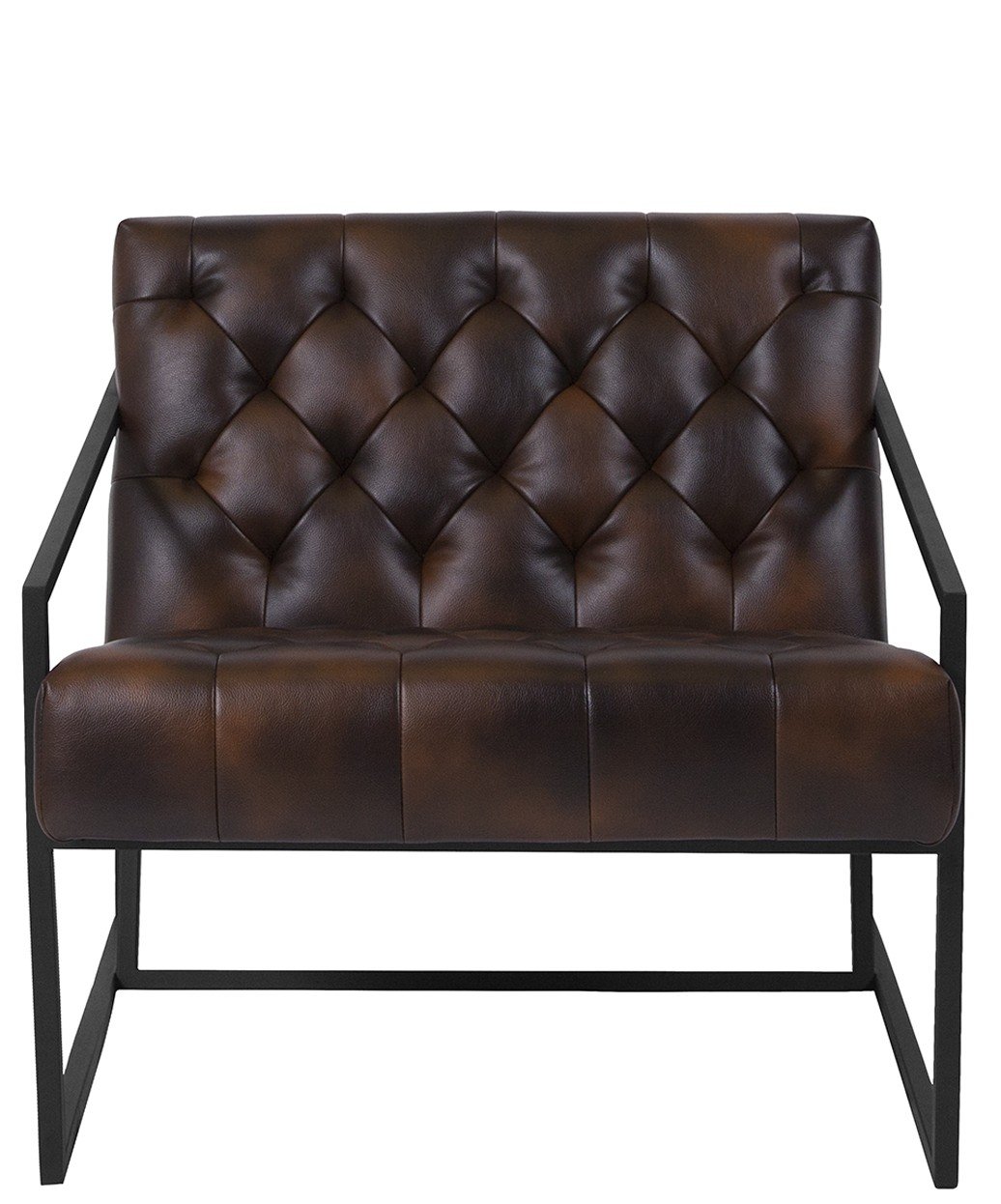 Keane Tufted Leather Chair w/ Metal Frame