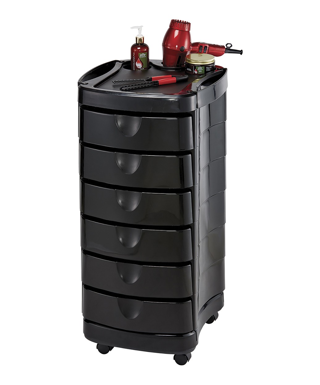 Pibbs Zorro Salon Utility Cart Trolley Model 2000 Hard Black Plastic