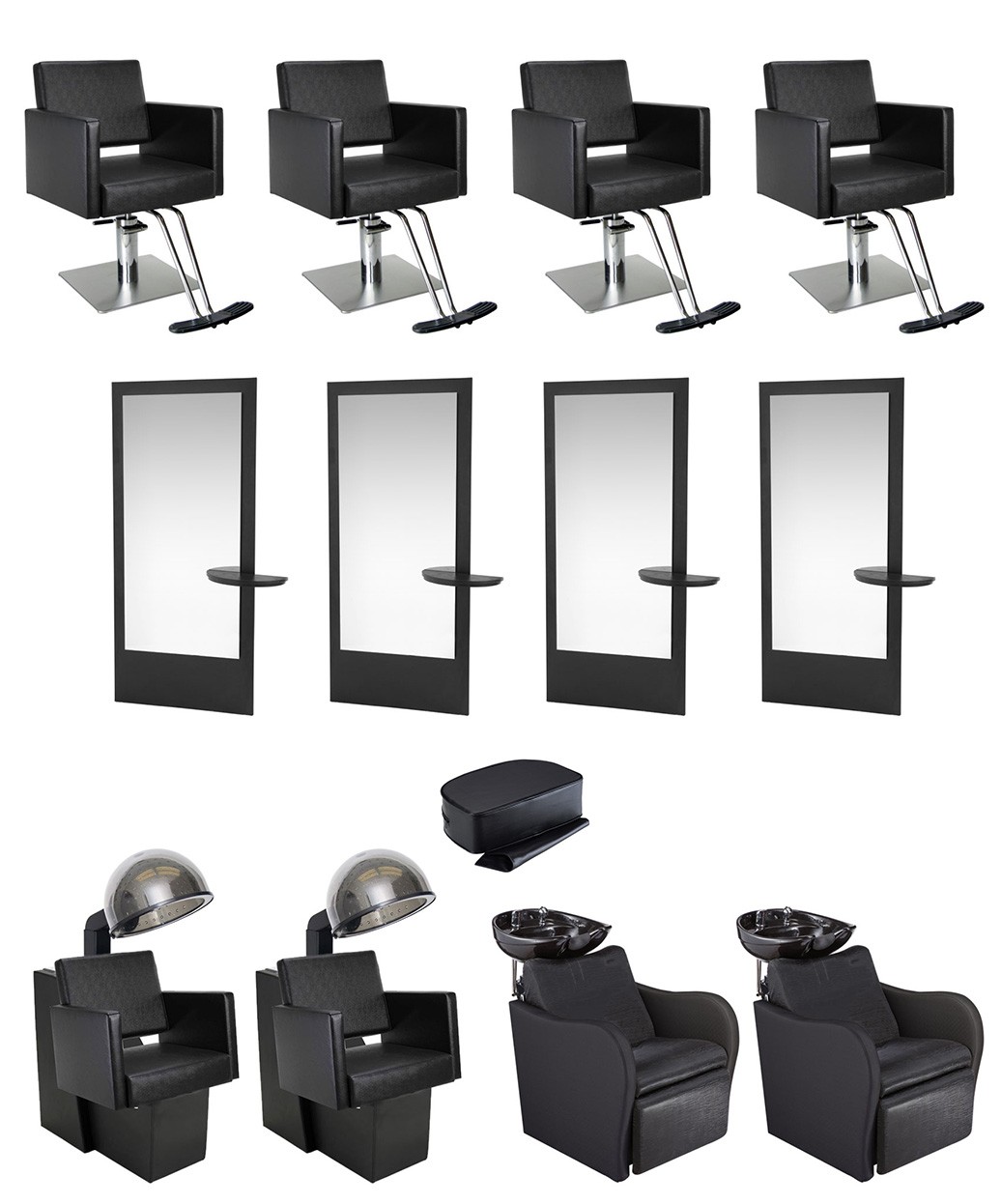 4 Operator Allegro Gold Salon Furniture Package with Styling Chairs