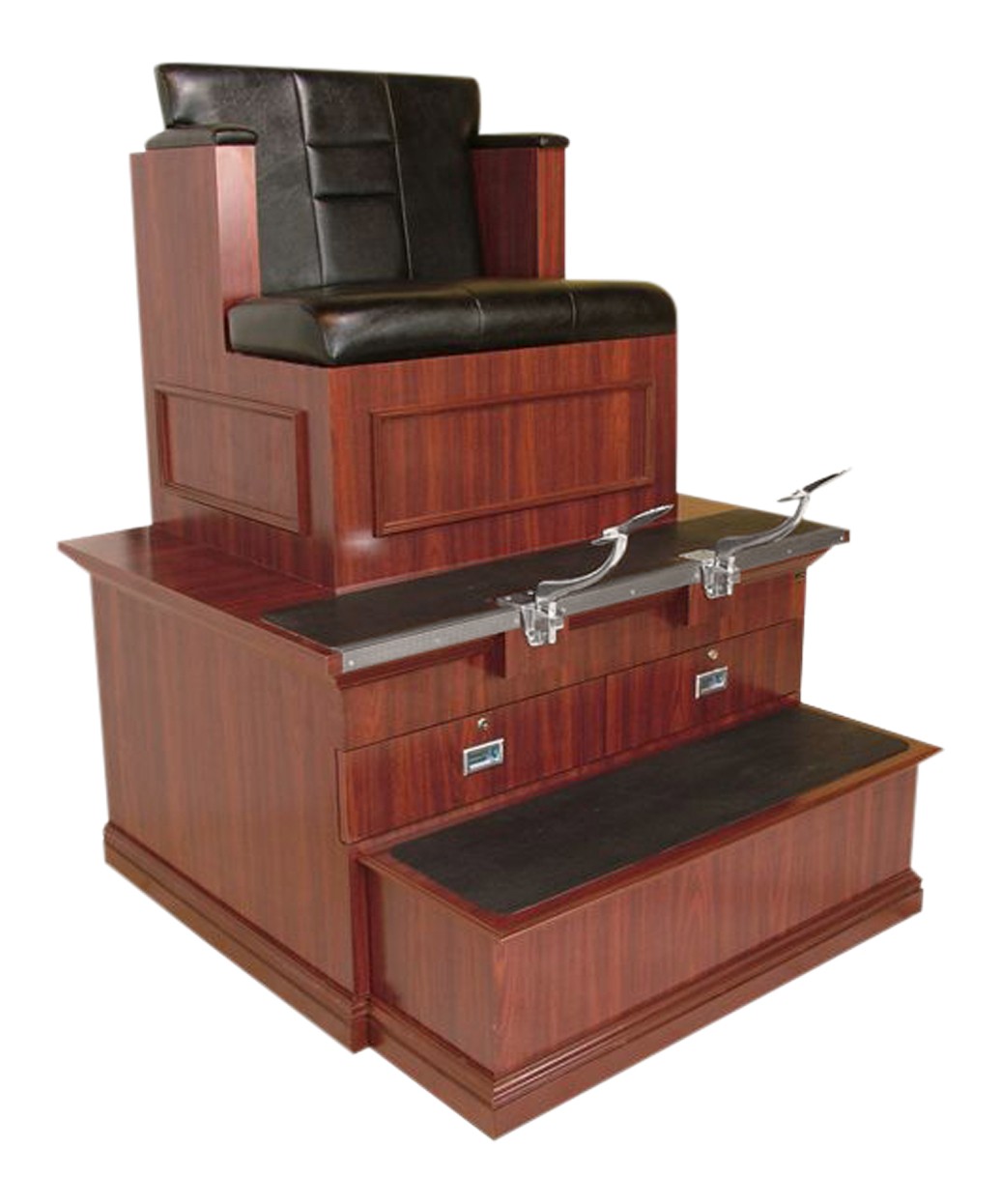 Collins Bradford Shoe Shine Stand 9040B Barber Shoe Shine Stand w Locking Drawers 2 Removable Polished Cast Aluminum Foot Supports Buy Rite Beauty