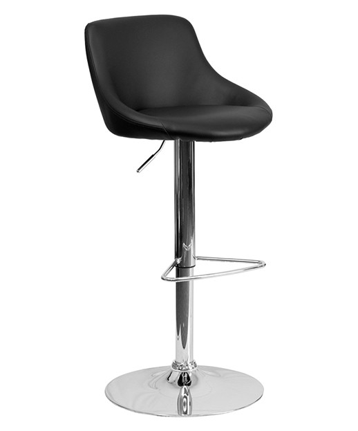 Bucket Style Adjustable Height Salon Stool with Contemporary Styling