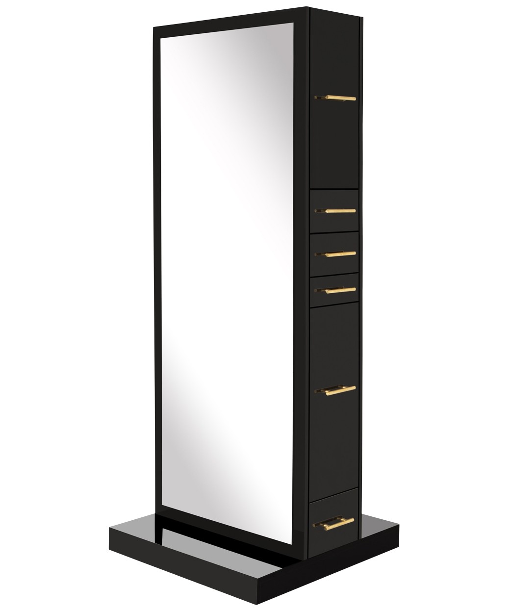 Modena Double Sided Styling Station w/ Full Length Mirror Hidden Wheels Extra Storage