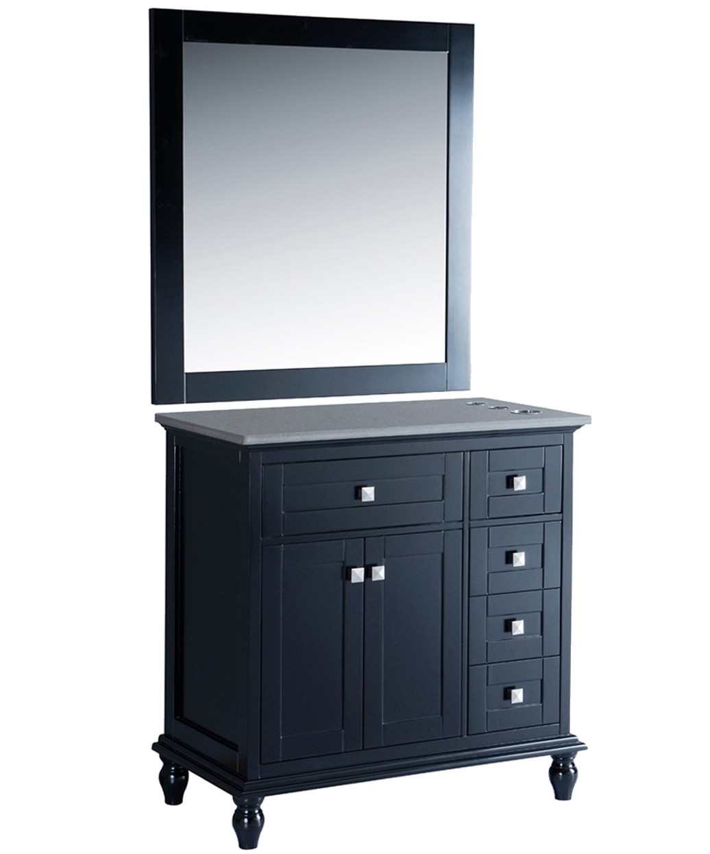 Madison 36 Black Vanity Styling Station Mirror
