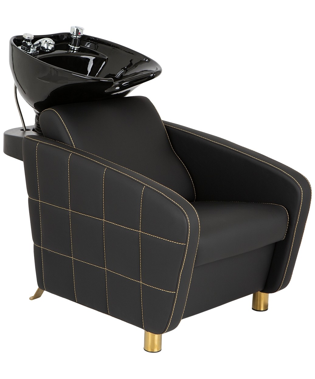 Zara Shampoo Backwash Unit with Gold Stitching Accent Pattern Shampoo