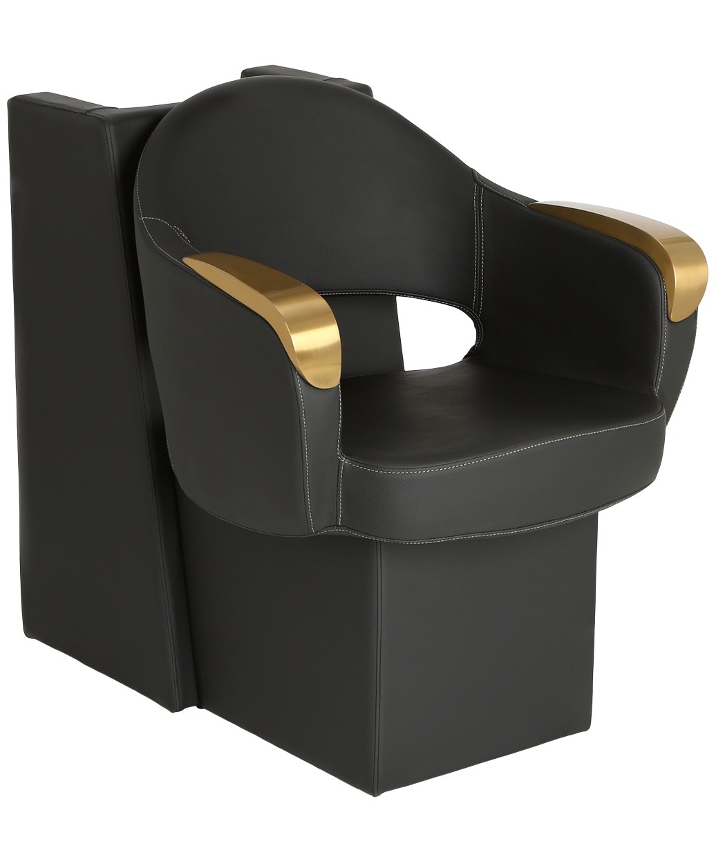 Luna Gold Dryer Chair with Brushed Gold Armrests for Hooded Hair Dryers
