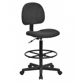 Black Patterned Fabric Ergonomic Stool