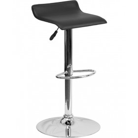 Contemporary Vinyl Adjustable Height Stool with Chrome Base