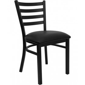 Black Ladder Back Metal Reception Chair