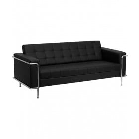 Contemporary Leather Sofa with Encasing Frame