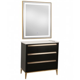 Ventura 36" Black Vanity Station & Mirror