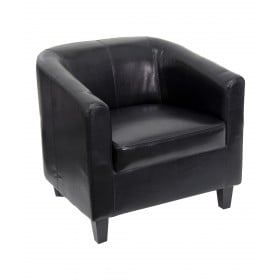 Leather Reception Chair w/ Wood Legs