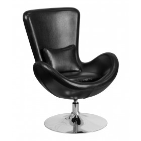 Leather Egg Reception & Lounge Side Chair