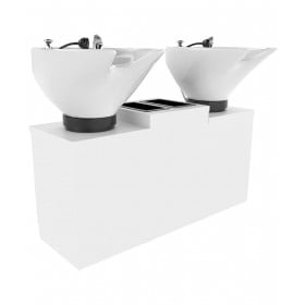 Collins E1106-48 Twin Shampoo Pedestal w/ Tilting Bowls