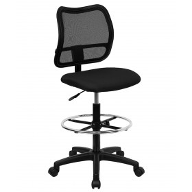 Mid-Back Mesh Stool with Black Fabric Seat