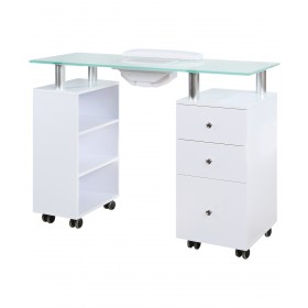 J&A Glass Top Manicure Table w/ Draft Fan