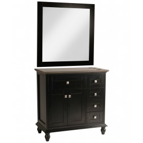 Madison 36" Black Vanity Styling Station & Mirror