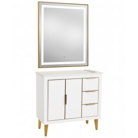 Omega 36" White Vanity Station & Mirror