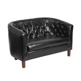 Churchill Reception Tufted Leather Loveseat