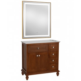 Madison 36" Walnut Vanity Styling Station & Mirror