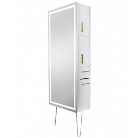 Pibbs 9110 Lumina LED Salon Mirror & Storage Server w/ Legs